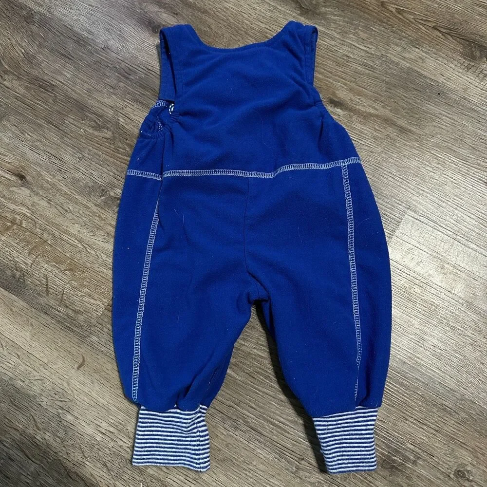 Vintage Gymboree Layette Rainbow Tag Fleece Romper Blue Bear Newborn